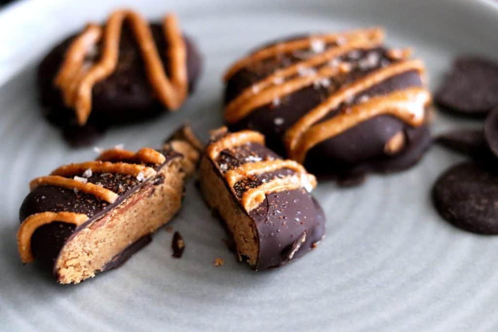 chocolate peanut butter cups on a plate
